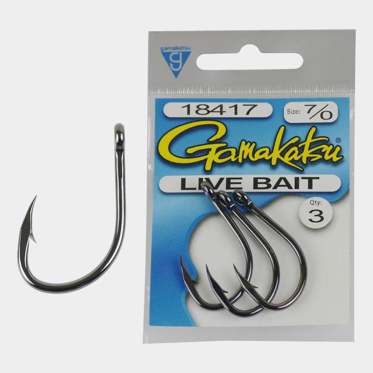  Gamakatsu Bundle: Fishing Live Bait Hooks - Size 1/0