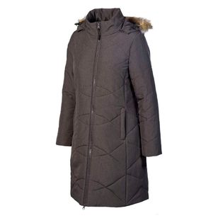 Cape Women's Harriet Long Line Puffer Jacket Charcoal Marle