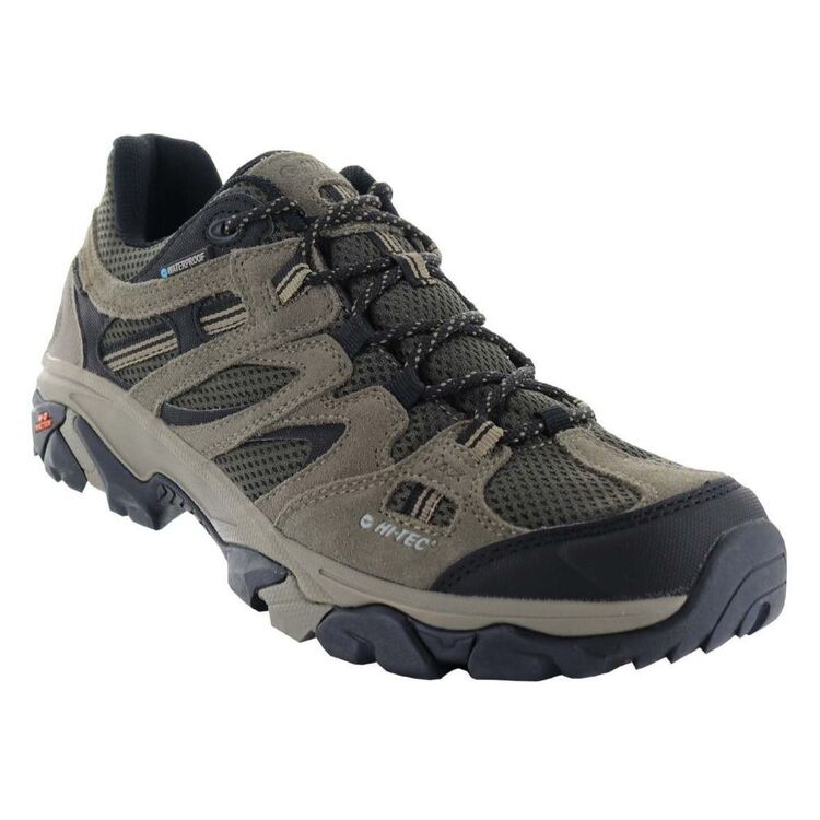 HI-TEC Men's Ravus Vent Lite Low Waterproof Hiking Shoes Taupe & Olive 10.5