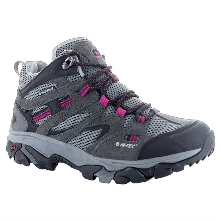 Hi Tec Women S Ravus Wp Mid Hiking Boots Charcoal Grey And Red 10