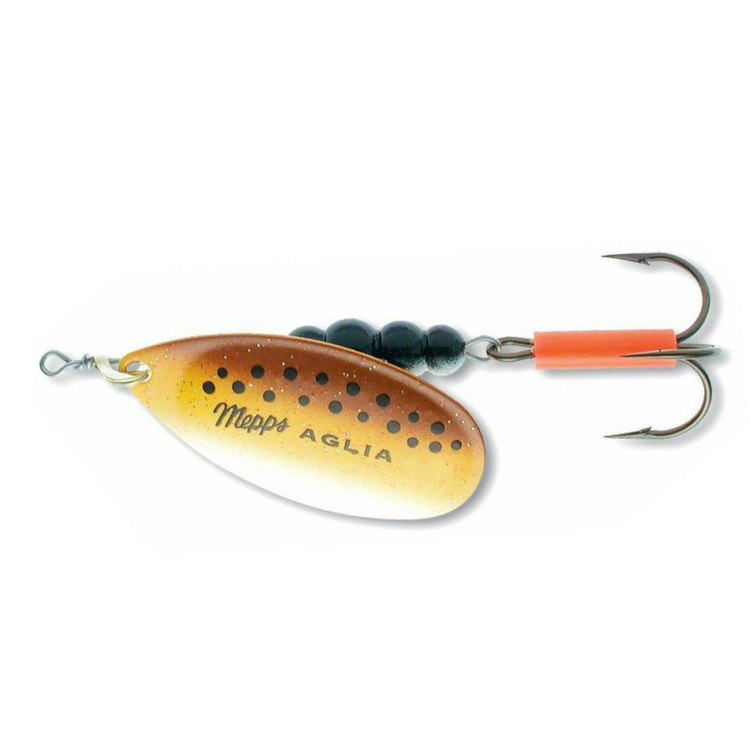 Mepps Aglia Fluo Spinner Lure Brown & Gold