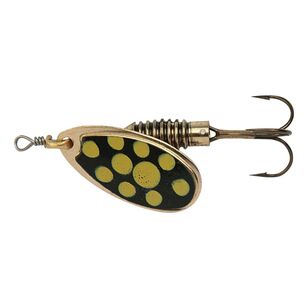 Celta Spinner Bait Lure Size 2 Gold, Black & Yellow Dots