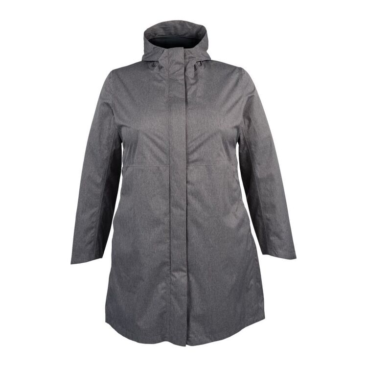 Cape Women's Baylee Long Rain Jacket Plus Size Charcoal Melange