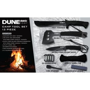 Dune 4WD 13 Piece Camp Tool Set Black & Green