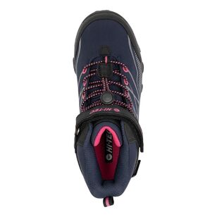 Hi-Tec Kids' Blackout Waterproof Mid Hiking Shoes Navy Magenta