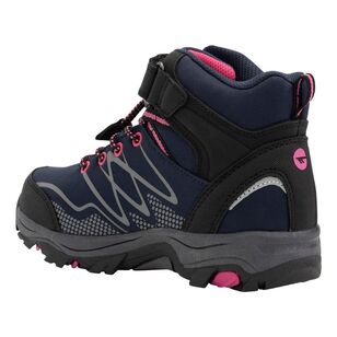 Hi-Tec Kids' Blackout Waterproof Mid Hiking Shoes Navy Magenta