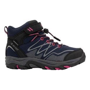 Hi-Tec Kids' Blackout Waterproof Mid Hiking Shoes Navy Magenta