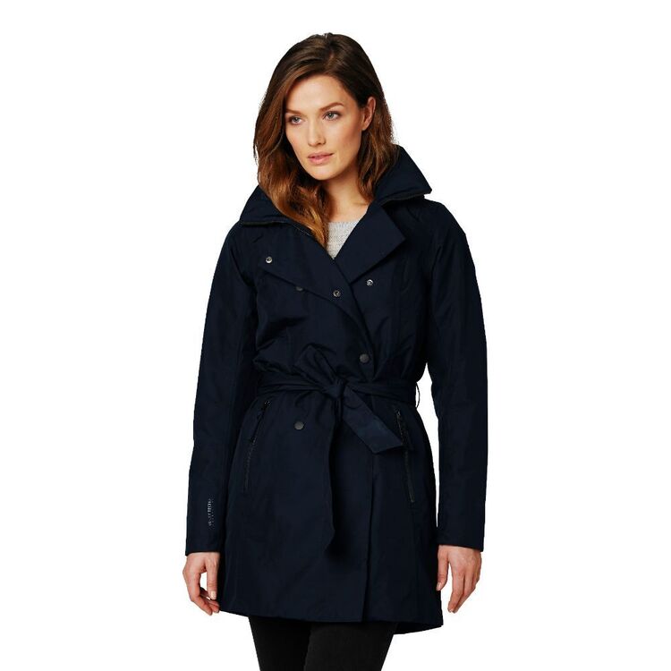 Helly Hansen Women's Welsey II Insulated Trench Coat 598 Navy