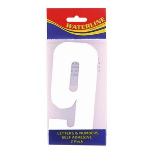 Waterline Boat Number 9 White (2 Pack) Size 6'' White