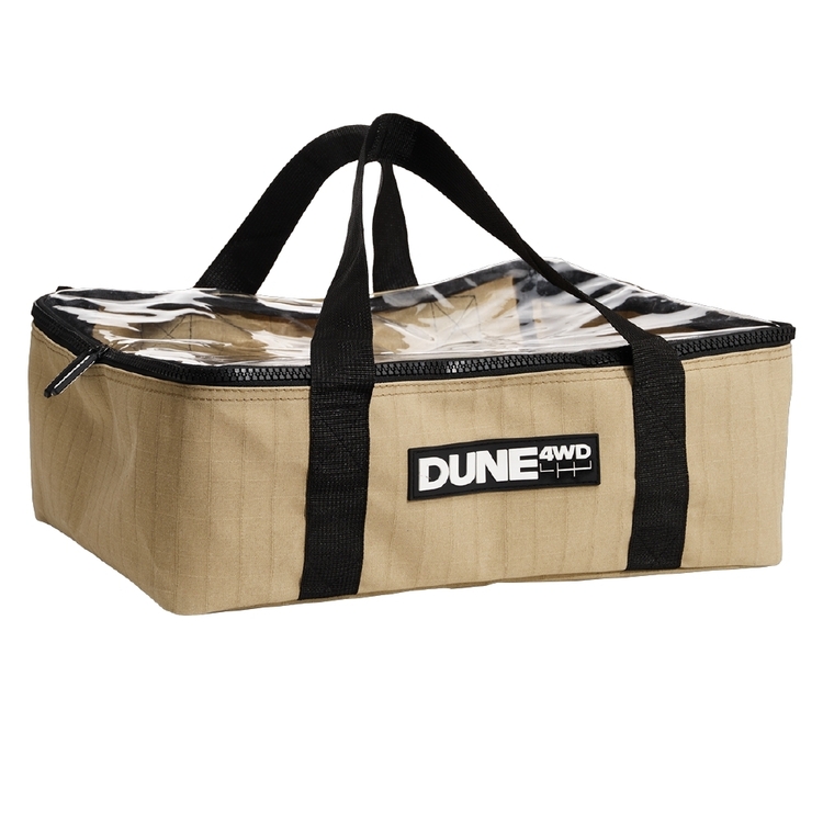 Dune Large Canvas Storage Bag With Clear Top Brown
