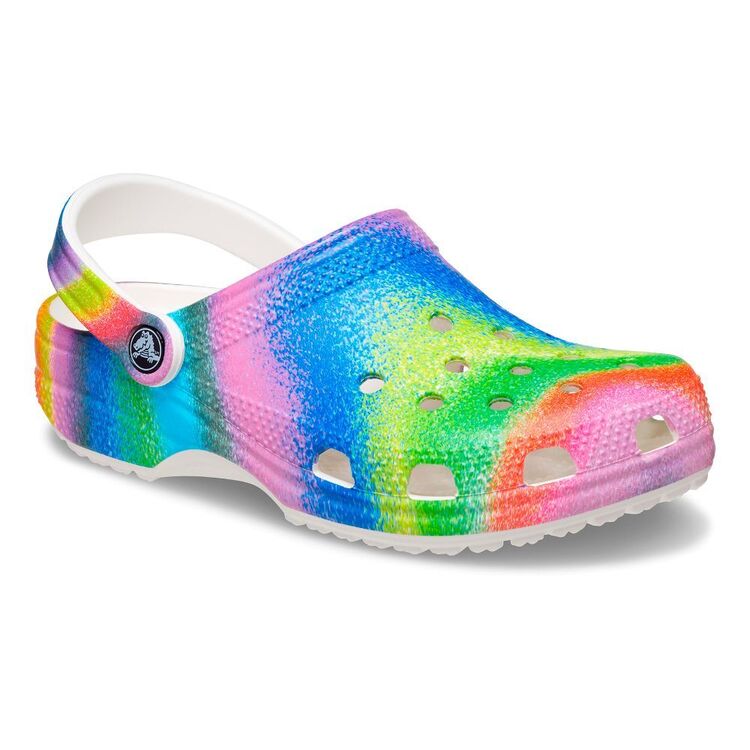 Crocs Unisex Classic Spray Dye Clog White & Multicoloured