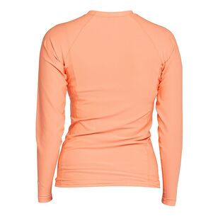 O'Neill Girls Basic 2 Long Sleeve Rash Vest Grapefruit