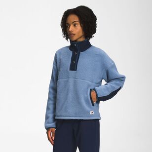 THE NORTH FACE Women's Cragmont Fleece ¼ Snap, Folk Blue/Summit Navy/Shady  Blue, Large