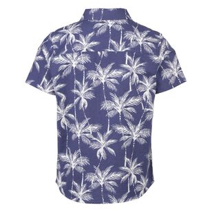 Cape Youth Boy's Tropical Short Sleeve Shirt Navy