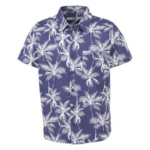 Cape Youth Boy's Tropical Short Sleeve Shirt Navy