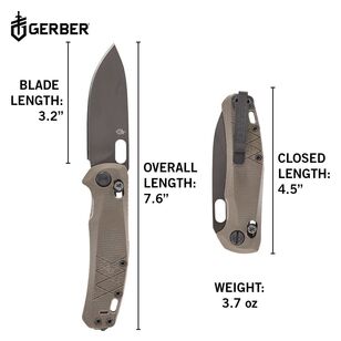 Gerber Scout Clip 440A Folding Knife Tan