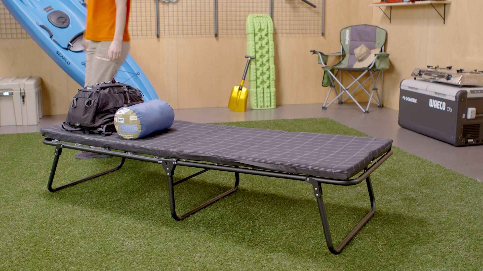 Sleeping Mat On A Camping Stretcher Bed