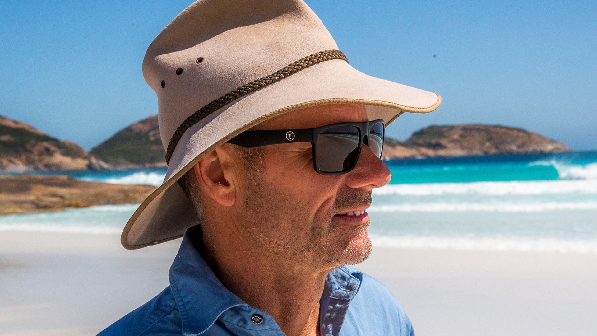 Man wearing Tonic Outback Matte Frame Sunglasses