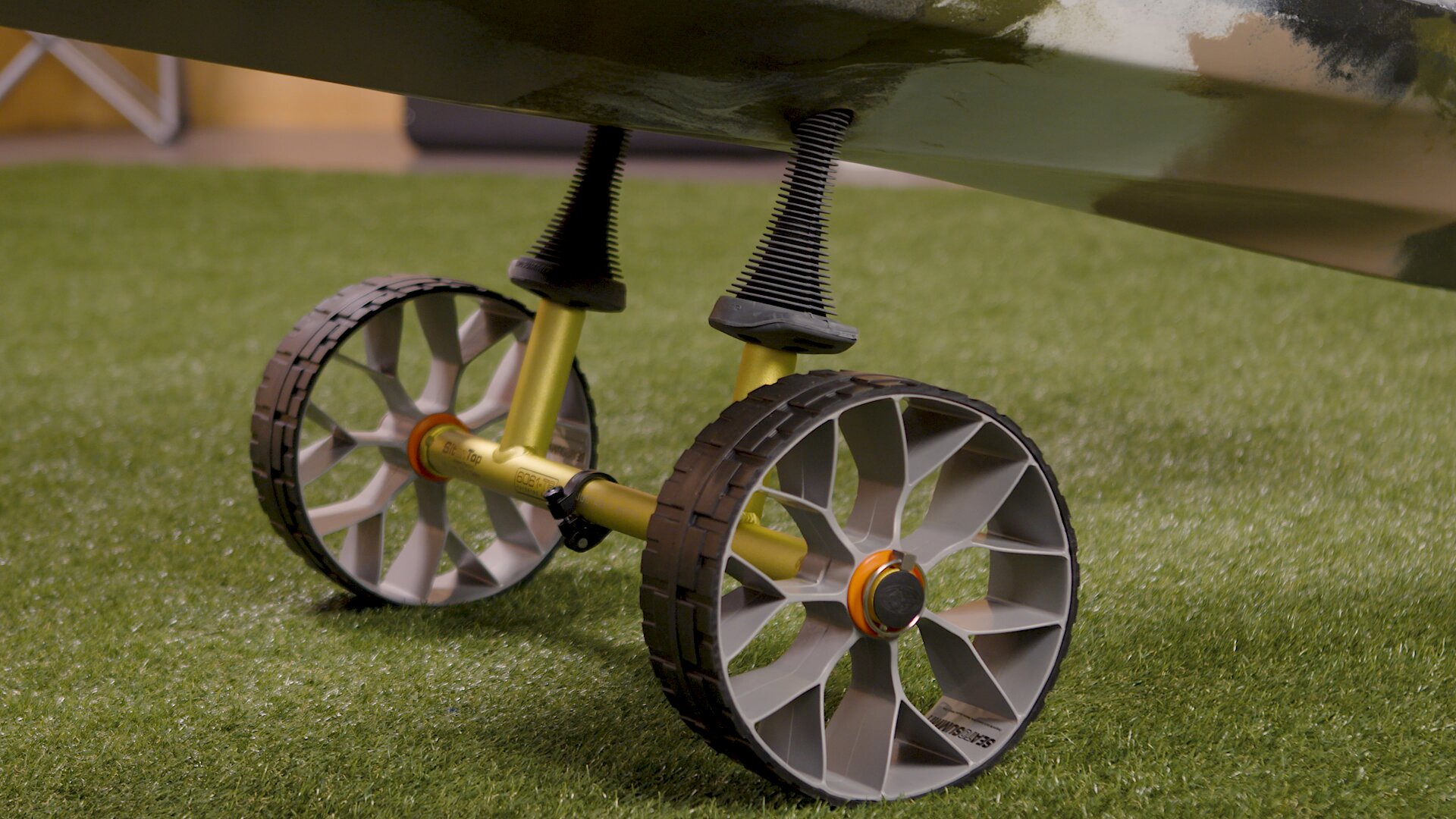 Close Up Of Kayak Trolley Wheels