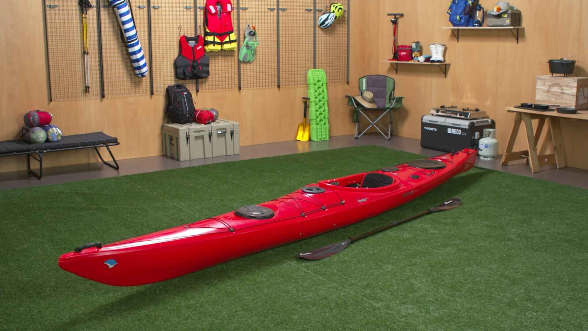 Red Seabird Kayak & Paddle