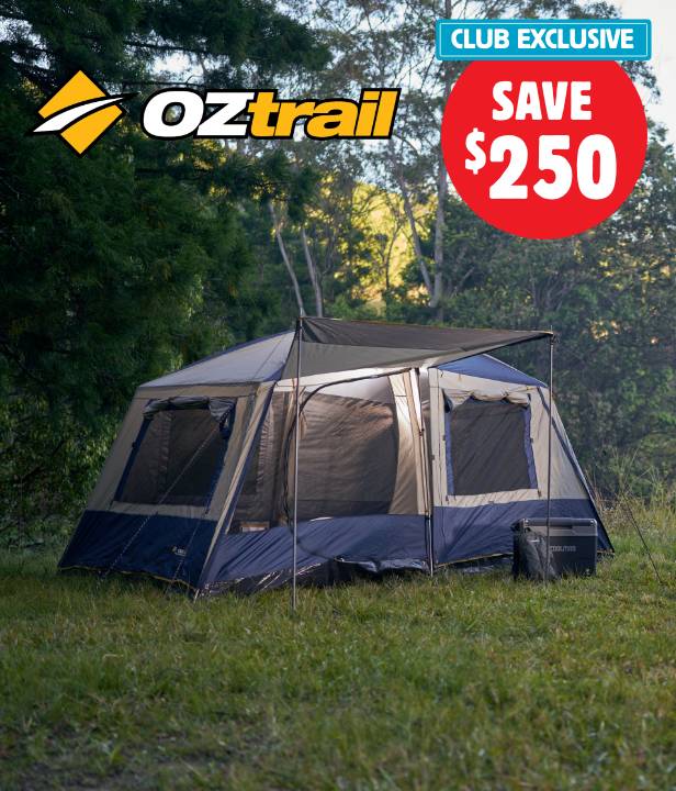 CLUB EXCLUSIVE Save $250 on Oztrail Hightower Mansion 8 Person Tent