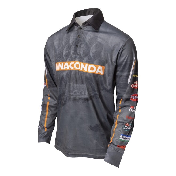 Team Anaconda Polo Fishing Shirt Charcoal