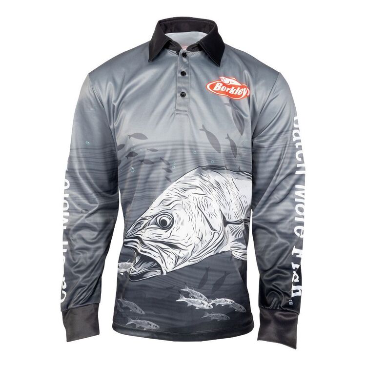 Shirts, Bcf Mens L Shark Sublimated Polo Fishing Shirt Spf 5 Long Sleeves  Great White