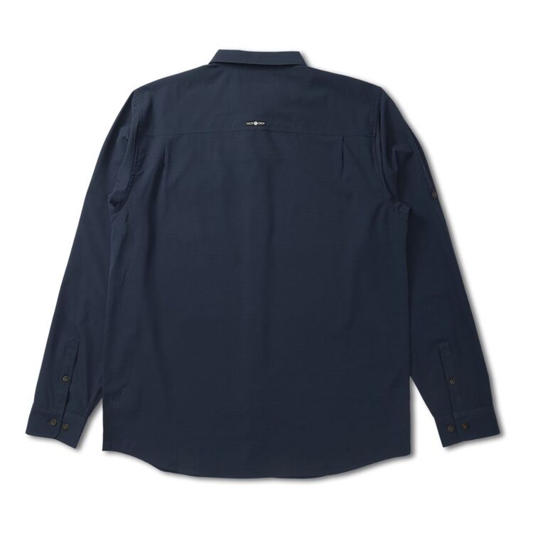 Salty Crew Technical Woven Perforated Long Sleeve Fishing Shirt Navy