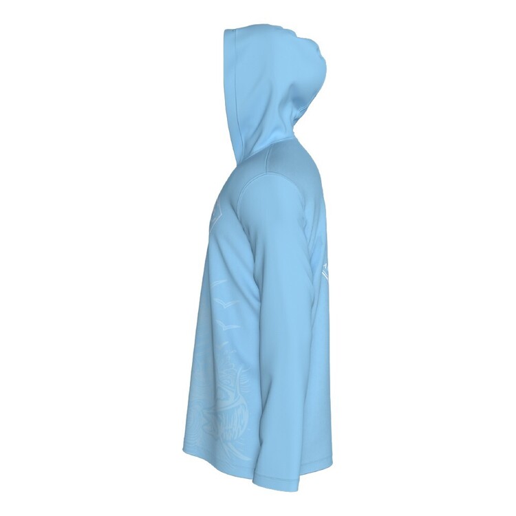 Anaconda Anglers Association Hooded Fishing Shirt Light Blue