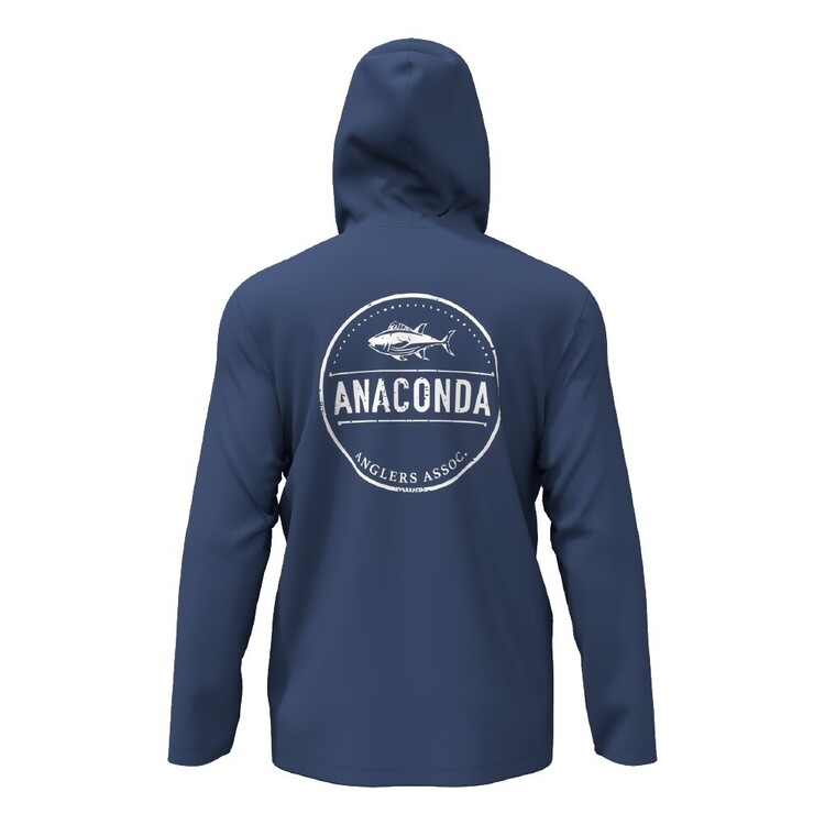 Anaconda Anglers Association Hooded Fishing Shirt Navy