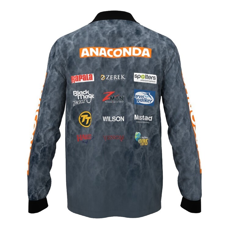 Team Anaconda Polo Fishing Shirt Charcoal