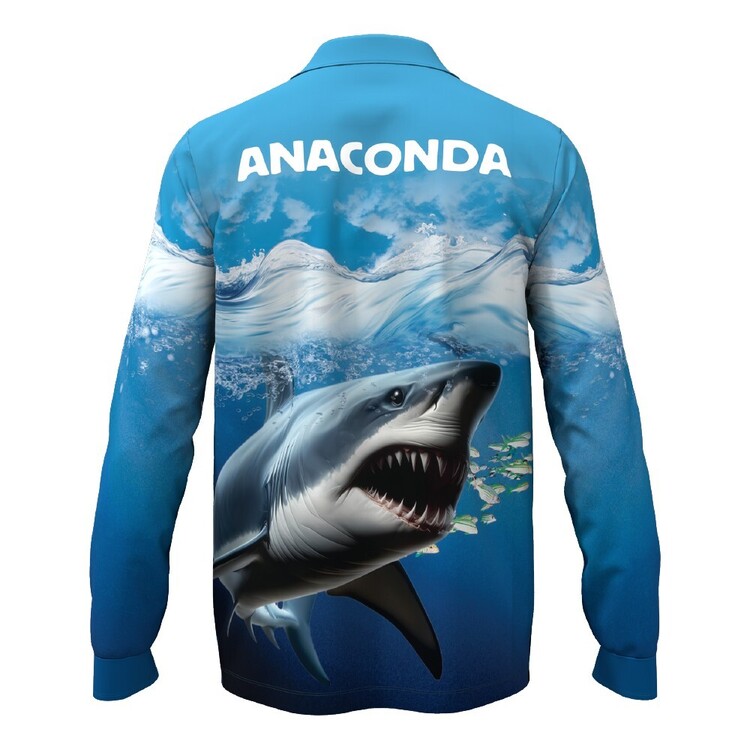 Anaconda Species Polo Fishing Shirt Great White Shark