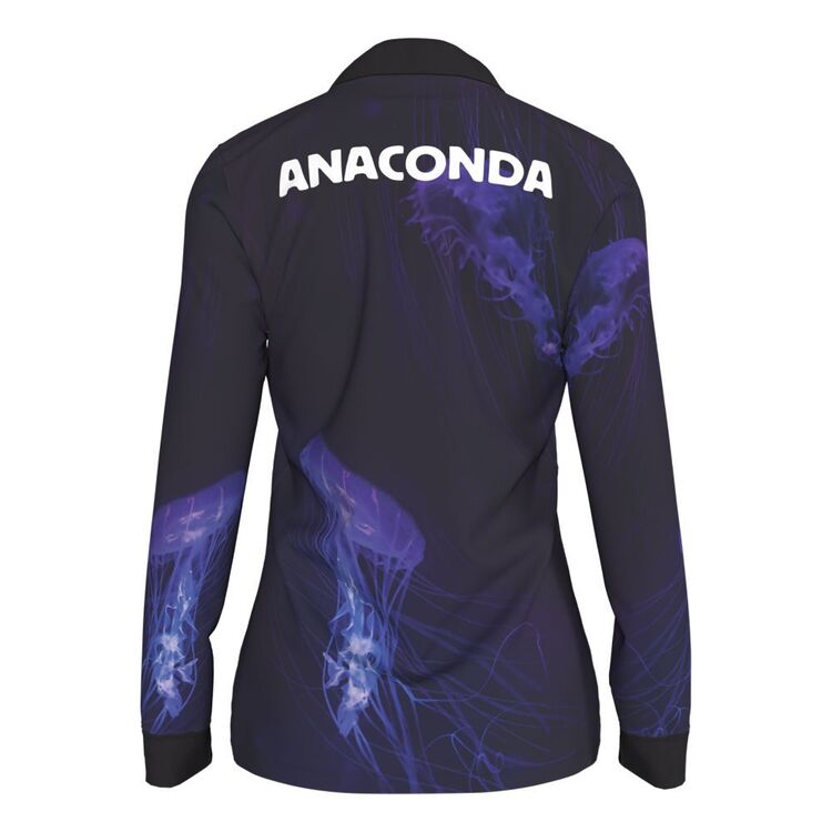 Anaconda Species Polo Fishing Shirt Womens Purple Jellyfish