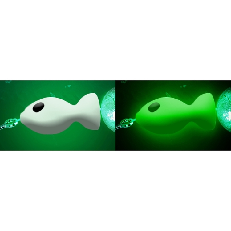 GLO-X Glow in the Dark Fish Bead Attractors Green