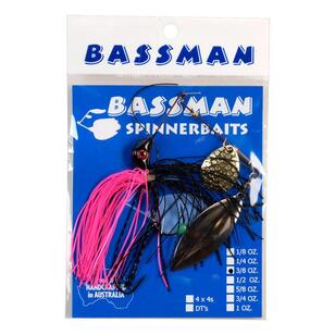 Bassman Tandem 3/8 Oz Spinnerbait Black & Pink 3/8 oz