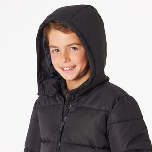 Cape Youth Recycled Hooded Puffer Jacket Black