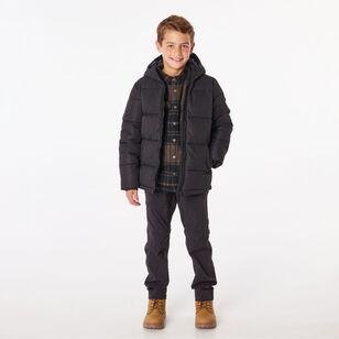 Cape Youth Recycled Hooded Puffer Jacket Black