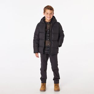 Cape Youth Recycled Hooded Puffer Jacket Black