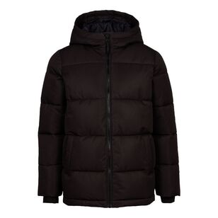 Cape Youth Recycled Hooded Puffer Jacket Black