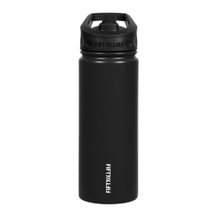 Fifty/Fifty Water Bottle With Straw Lid 530Ml Matte Black 530ml