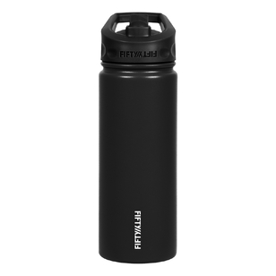 Fifty/Fifty Water Bottle With Straw Lid 530Ml Matte Black 530ml