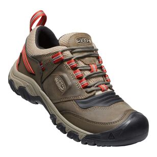 Keen Men's Ridge Flex Waterproof Low Hiking Shoes Timberwolf / Ketchup