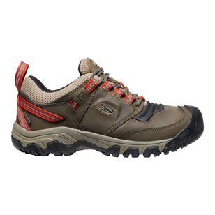 Keen Men's Ridge Flex Waterproof Low Hiking Shoes Timberwolf / Ketchup