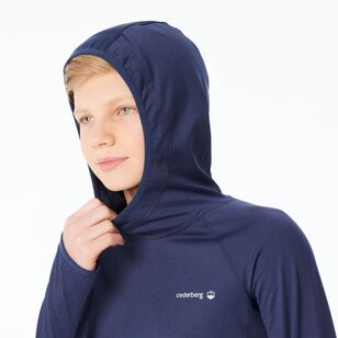 Cederberg Youth Tech Hooded Long Sleeve Top Navy