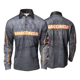 Team Anaconda Polo Fishing Shirt Charcoal