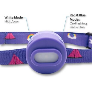 Dorcy Kids 40 Lumens Rechargeable Headlamp Purple Rainbow 40 Lumens