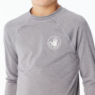 Body Glove Youth Boys Long Sleeve Core Rash Vest Grey Marle