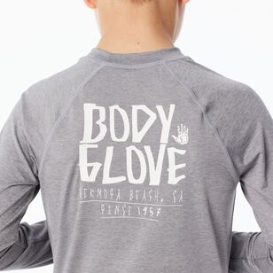 Body Glove Youth Boys Long Sleeve Core Rash Vest Grey Marle