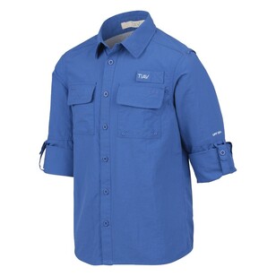 Trip In A Van Kids Fishing Shirt Pacific Blue