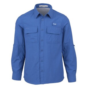 Trip In A Van Kids Fishing Shirt Pacific Blue